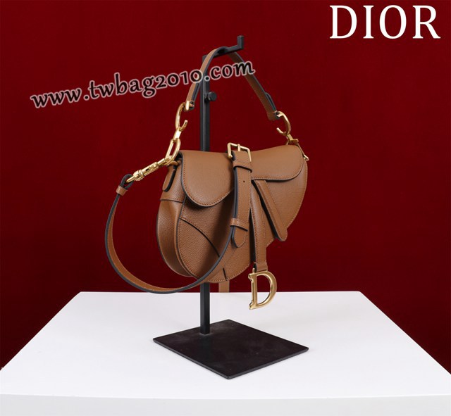 Dior专柜新款迪奥高仿原单长肩带大小号牛皮马鞍包手拎斜挎包 djfk1812